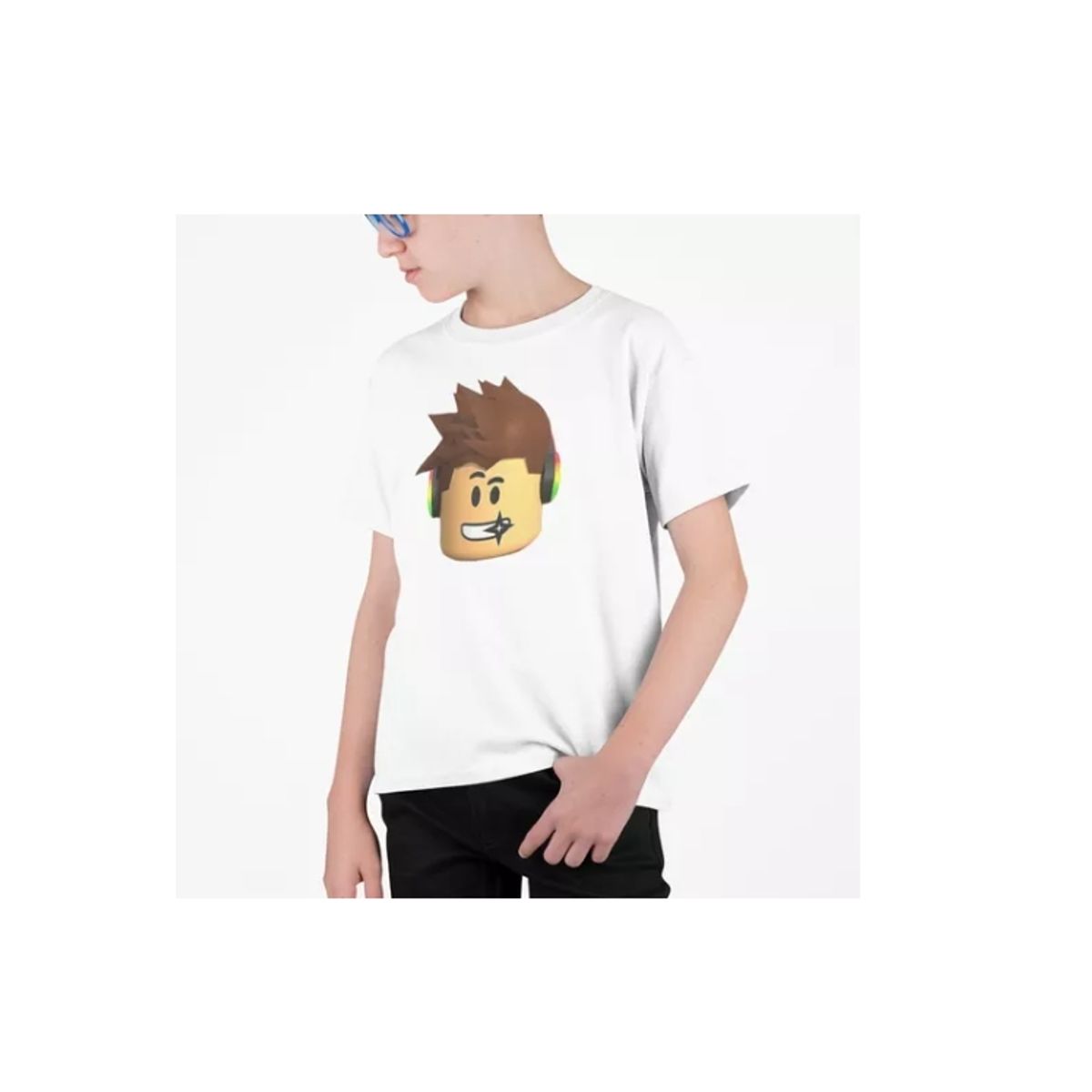 GENERICO - Polera Roblox Rostro Videojuegos Niños Estampadas Algodon