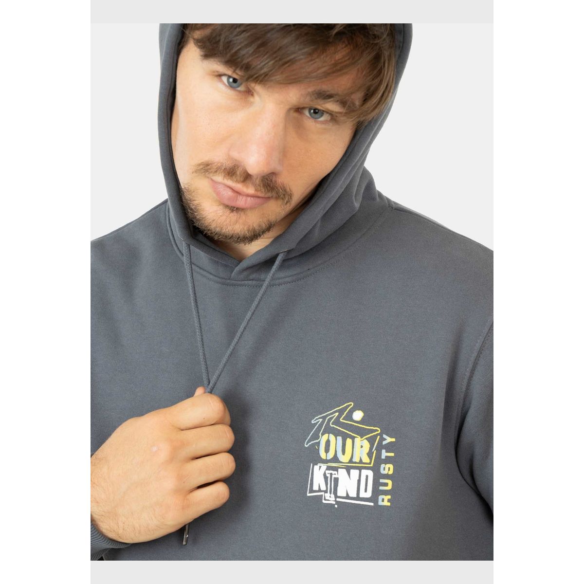 RUSTY - Poleron Deadly Stones Po Gris Hombre Rusty