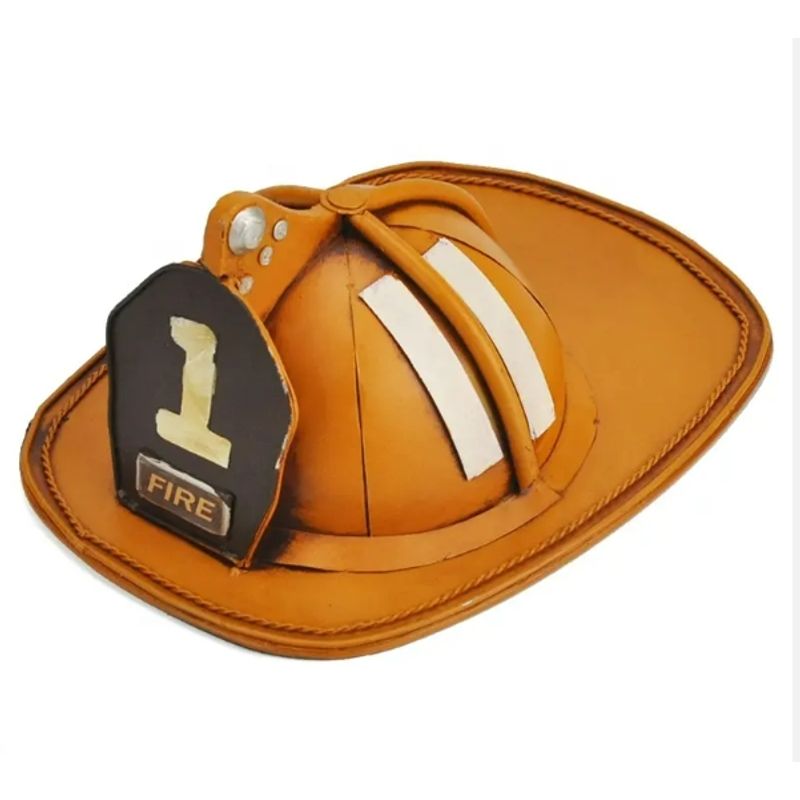 GENERICO - Casco De Bombero Antiguo Vintage Artesanía Metal