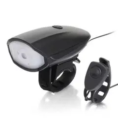 GENERICO - Luz Bicicleta Recargable Bocina usb 250 lms Color NEGRO