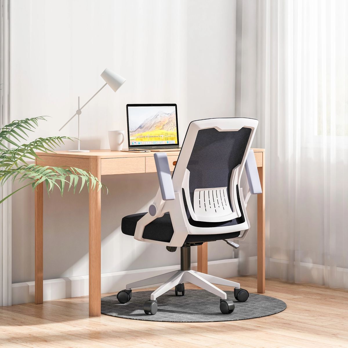 MODERNISMO - Silla de oficina luxury ergonómica blanco-negra
