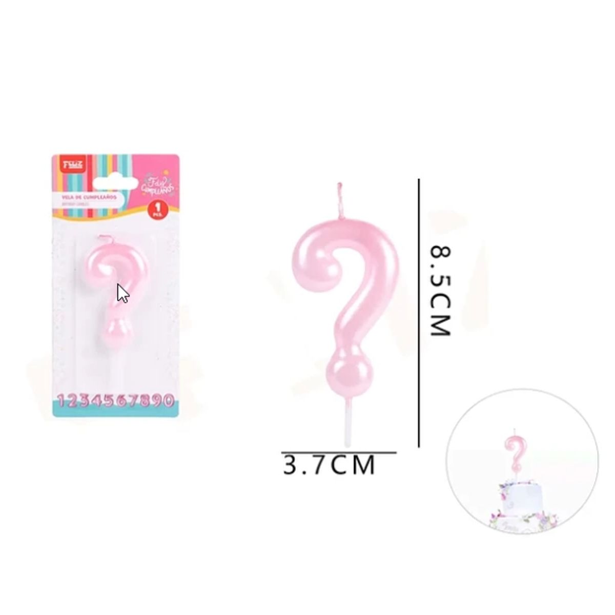GENERICO - Vela De Cumpleaños Rosado Aperlado