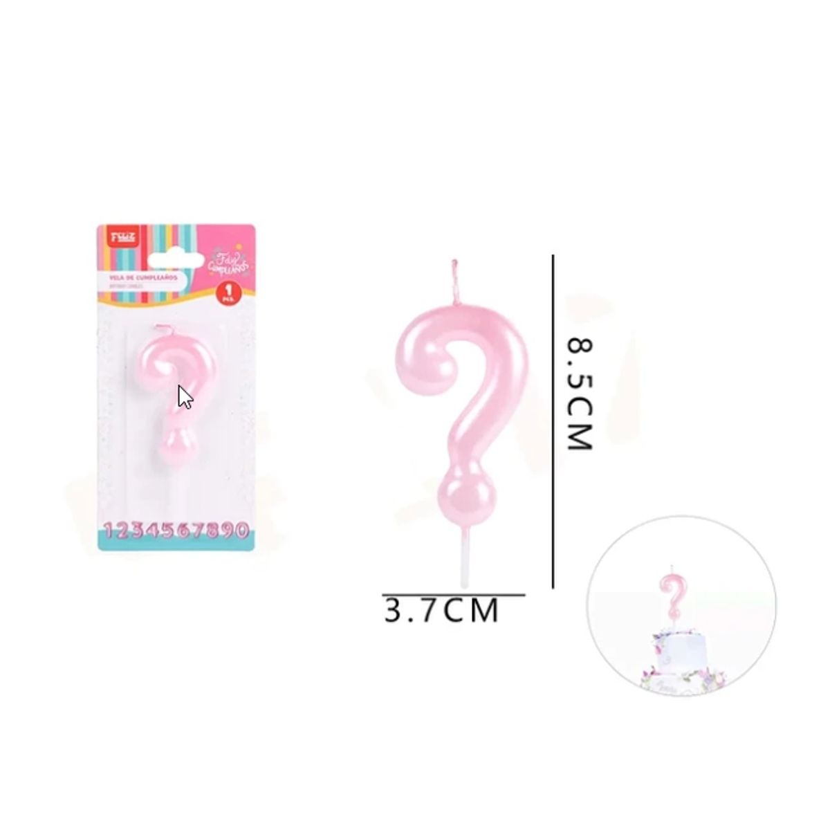 GENERICO - Vela De Cumpleaños Rosado Aperlado