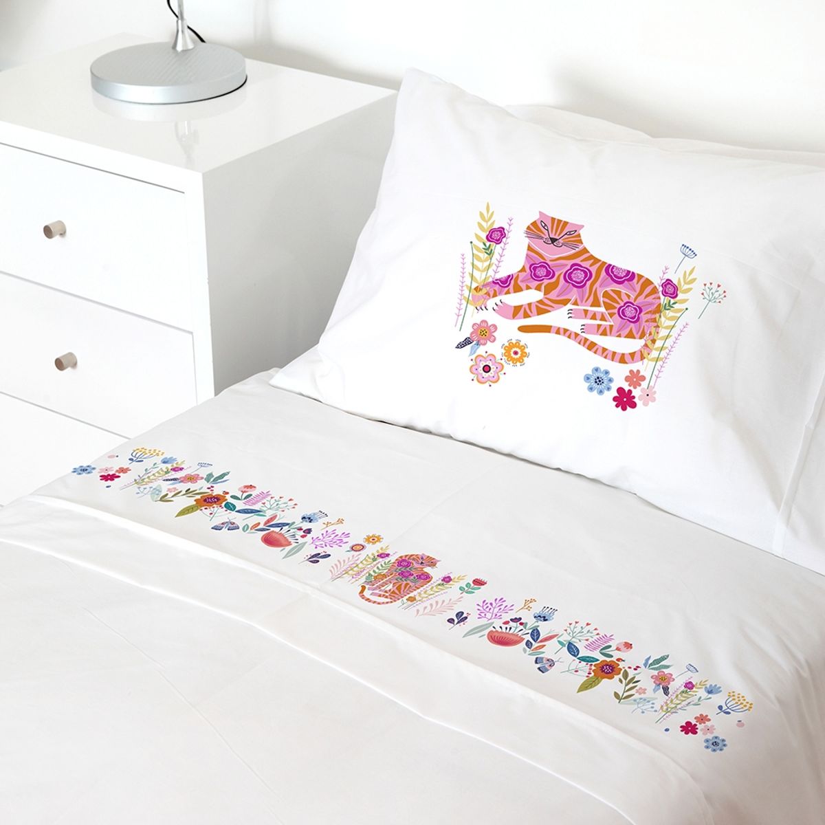 TUYO PRINT - Juego de Sábanas - 1,5 plazas  - Wild Cat - Tuyo Print