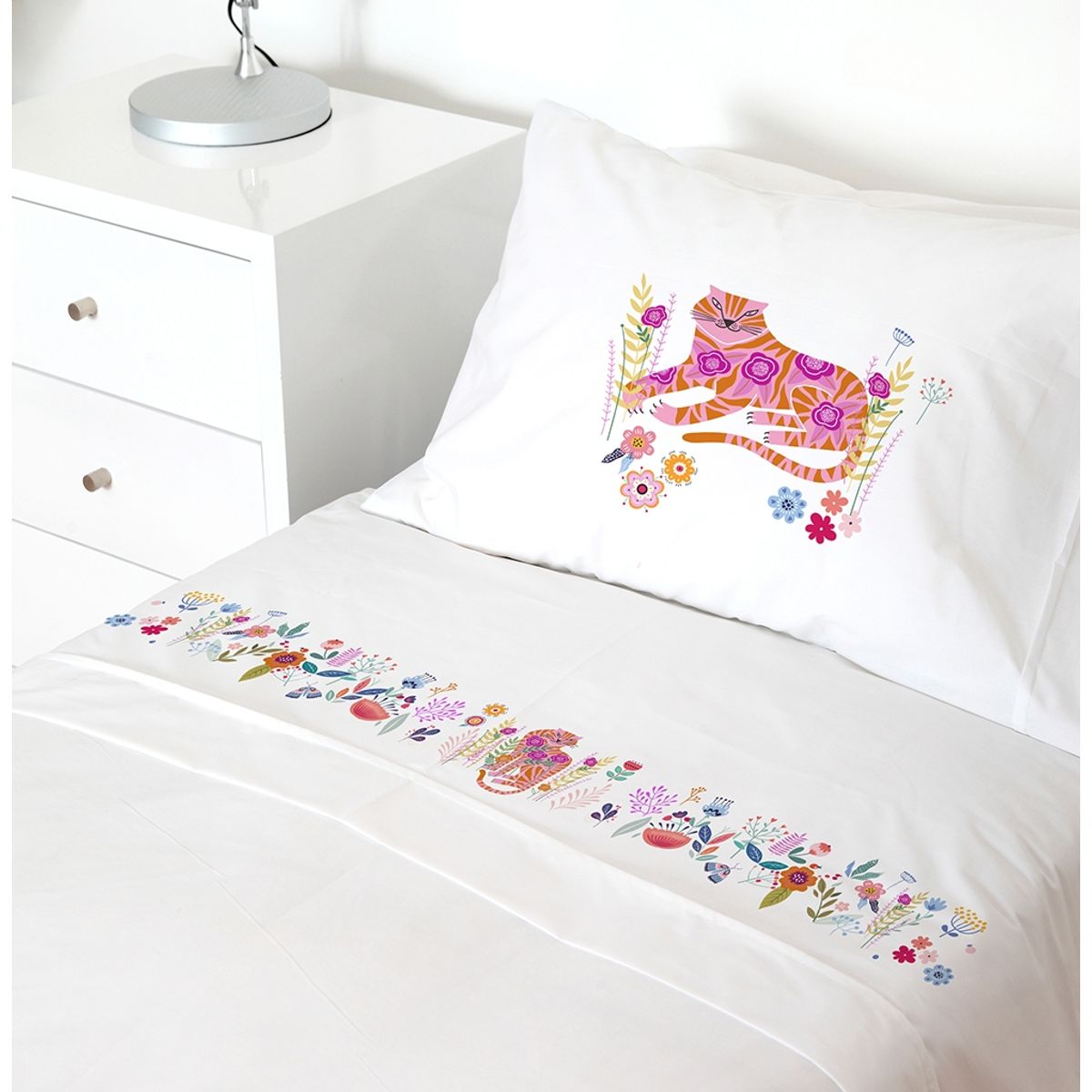 TUYO PRINT - Juego de Sábanas - 1,5 plazas  - Wild Cat - Tuyo Print