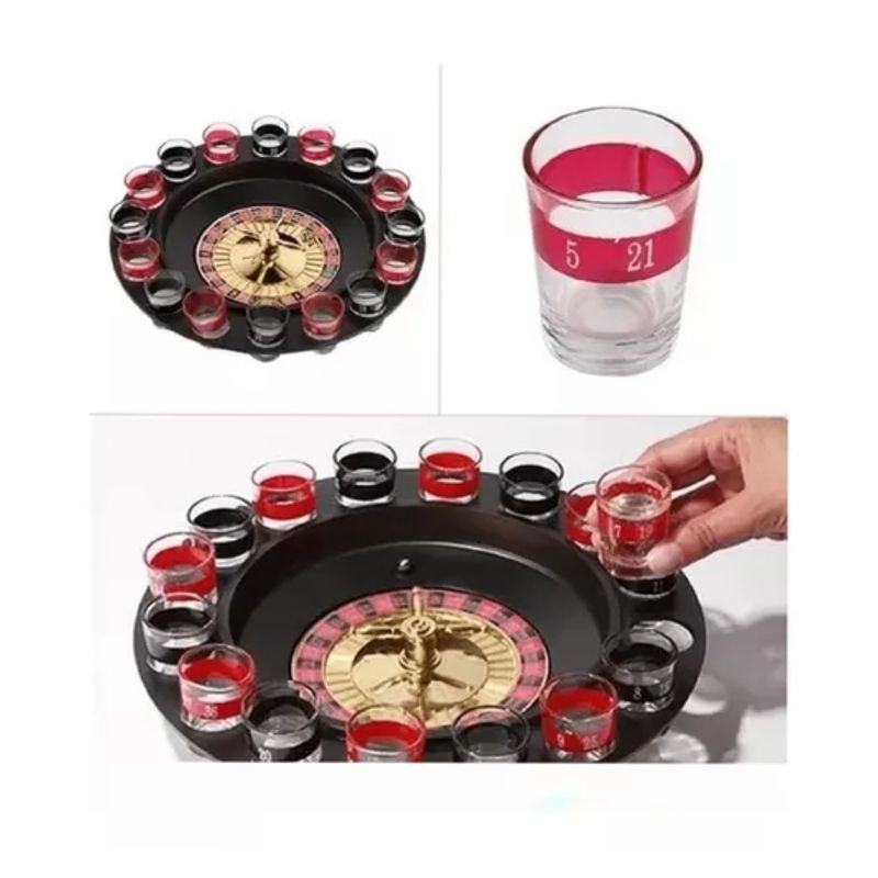 GENERICO - Ruleta Casino Shots Vasos Bar Diversion Juego De Fiesta