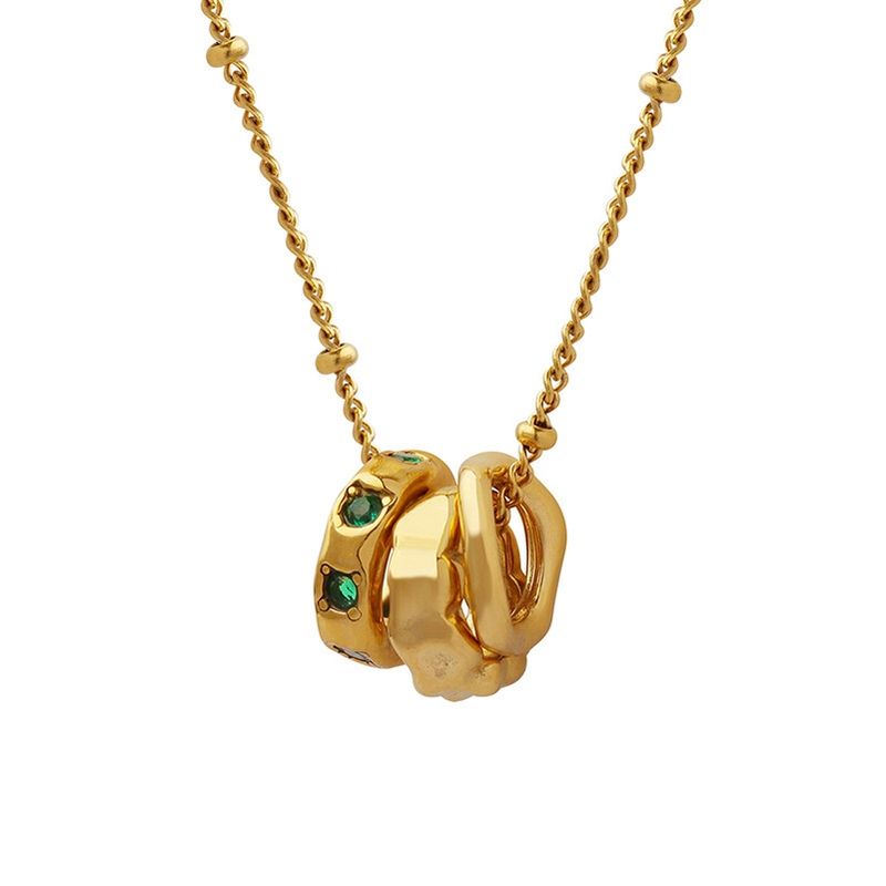 LUX JOYAS - Collar Baño Oro 18k Argolla Esmeralda