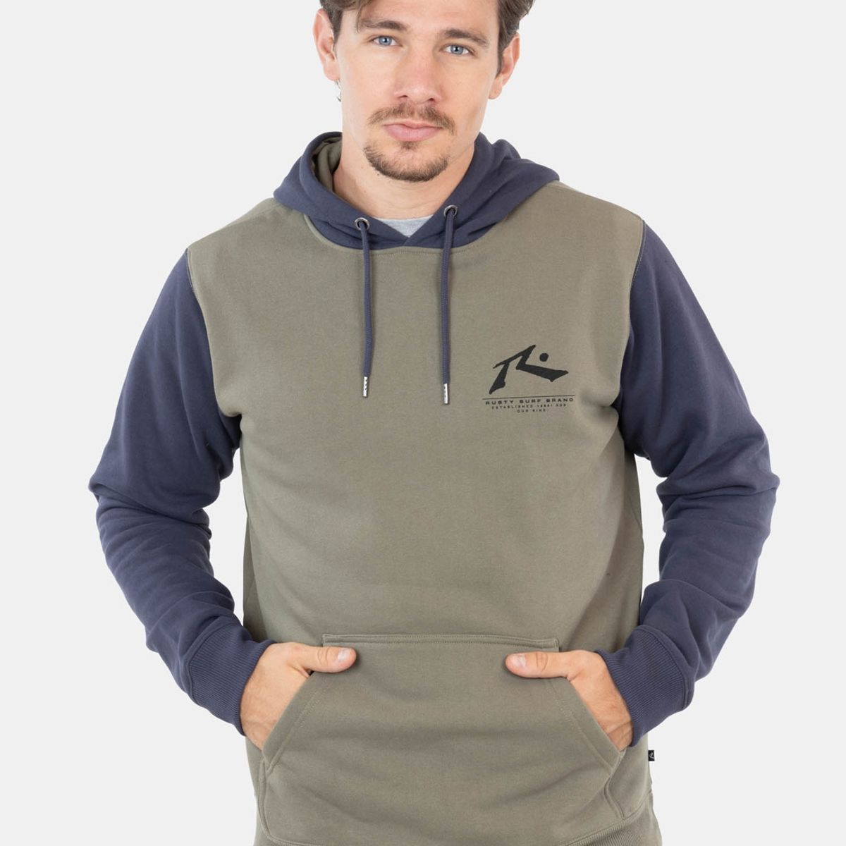RUSTY - Poleron R-Surf Brand Verde Hombre Rusty