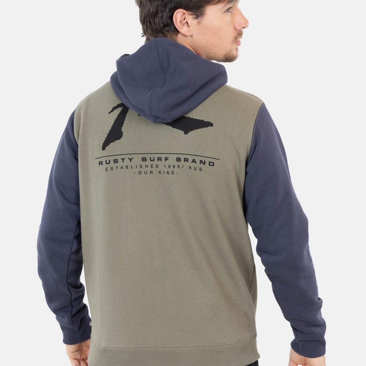 RUSTY - Poleron R-Surf Brand Verde Hombre Rusty