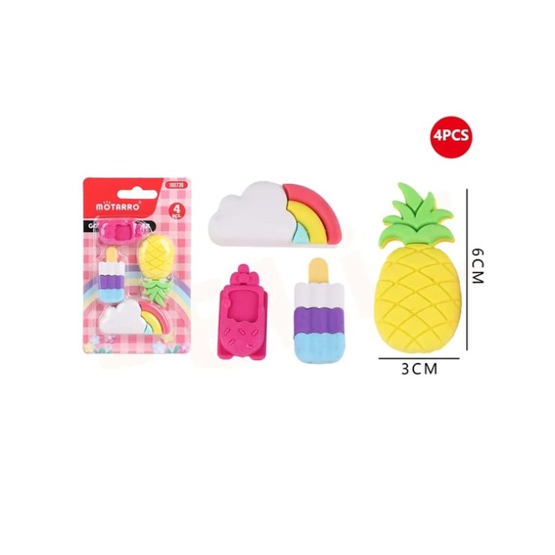 GENERICO - Set De Goma Candy Kawaii 4pcs