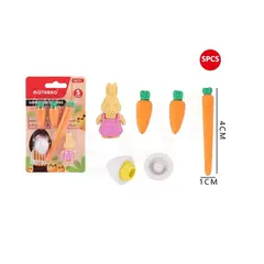 GENERICO - Set De Goma Zanahoria Kawaii 41cm 5pcs