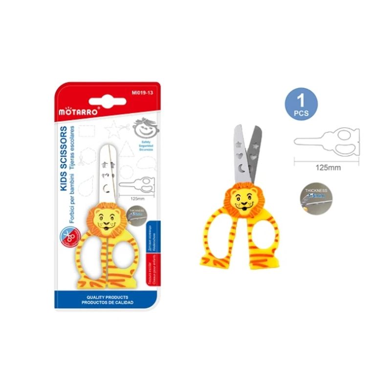 GENERICO - Tijera Escolar Diseño León 12.5 Cm