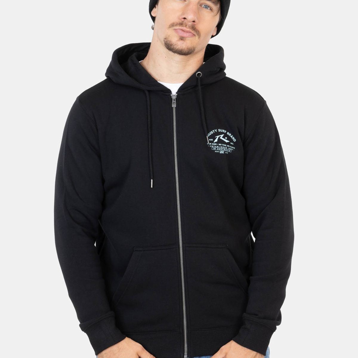 RUSTY - Poleron Stone Stack Po Negro Hombre Rusty