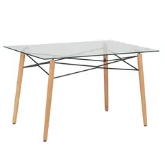 GENERICO - Mesa Vidrio Templado Rectangular Crucetas 120x80x75