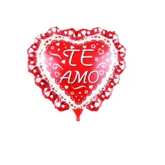 GENERICO - Globo Latex Diseño Corazon Te amo Color Rojo