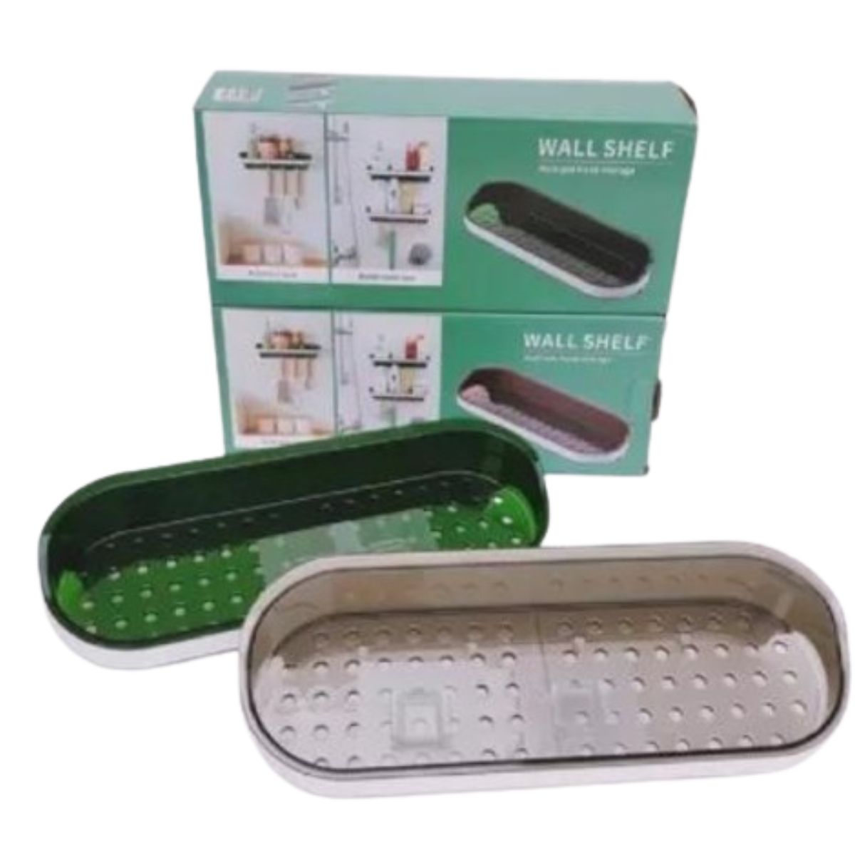 GENERICO - Repisa Multiuso con Jabonera Adhesiva y Ganchos