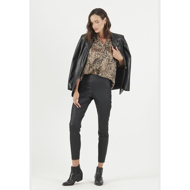 PRIVILEGE - Blazer de ecocuero negro PRIVILEGE