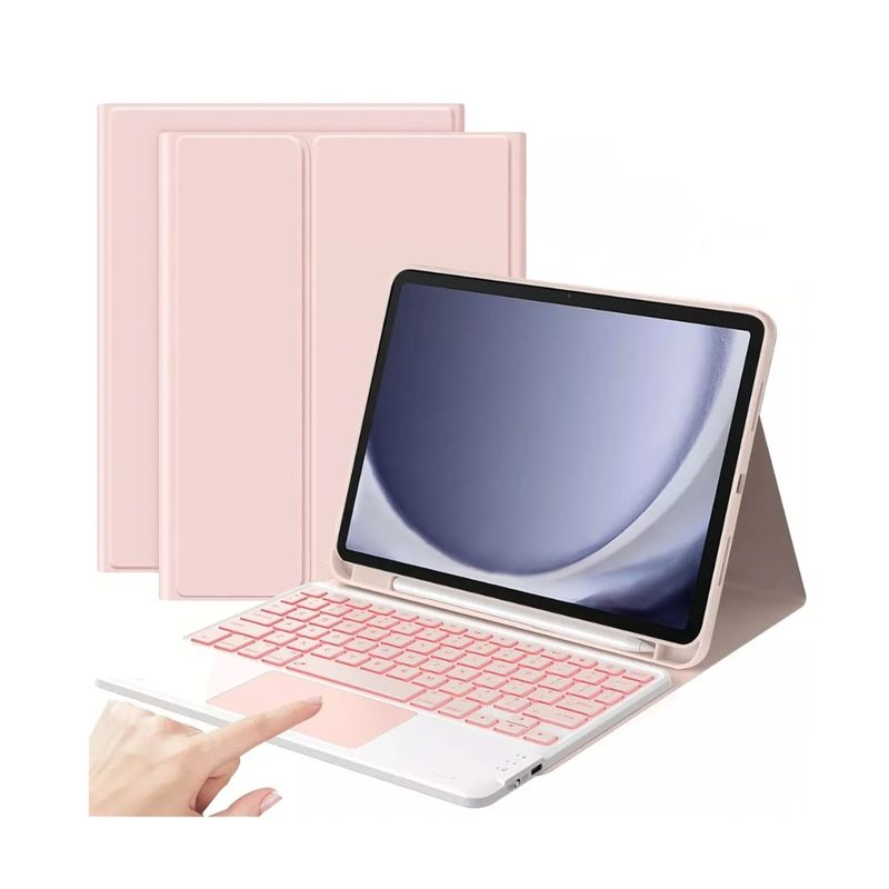 JOIGO - Funda Para iPad 10.9 10ma 2022 Teclado Español Touchpad Rosa.