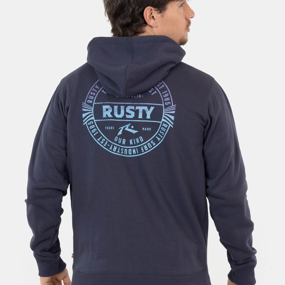 RUSTY - Poleron Surf Industry Full Zip Gris Hombre Rusty