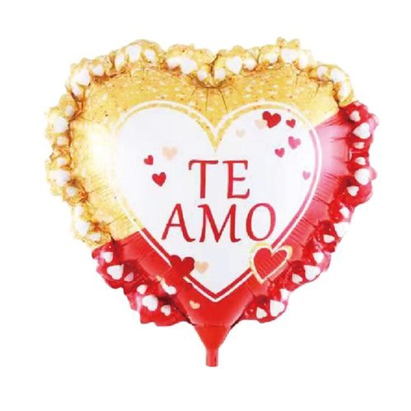 GENERICO - Globo Latex Corazon Te amo Color Rojo Amarillo 38X37 Cm