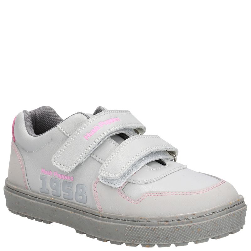 HUSH PUPPIES - Zapatilla Cuero Niña Jets Gris HUSH PUPPIES