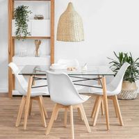 Comedor Cossback Vidrio Templado 4 Sillas Acolchadas 120x80