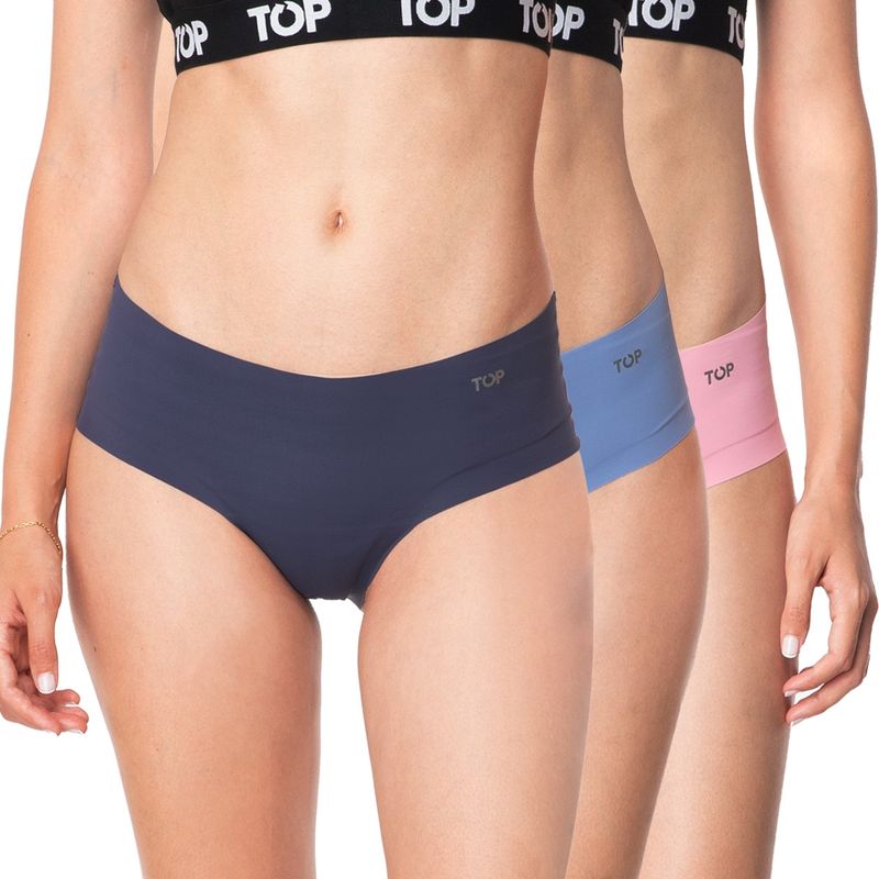 TOP - Calzón Pantaletas Microfibra Corte Laser Pack 3 C2 Top