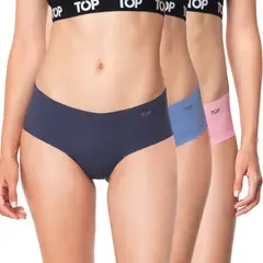 TOP - Calzón Pantaletas Microfibra Corte Laser Pack 3 C2