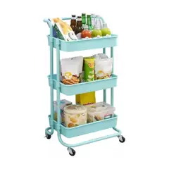 GENERICO - Carrito Organizador Multifuncional Para Cocina Baño Y Hogar Celeste