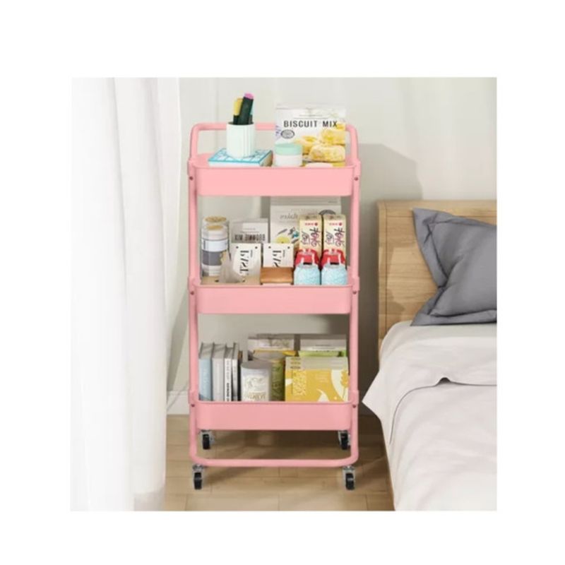 GENERICO - Carrito Organizador Multifuncional Para Cocina Baño Y Hogar Rosa