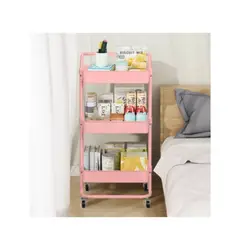 GENERICO - Carrito Organizador Multifuncional Para Cocina Baño Y Hogar Rosa