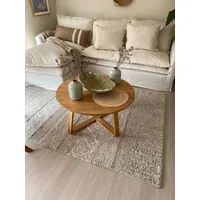 MESA DE CENTRO RUSTICA REDONDA COLOR ROBLE