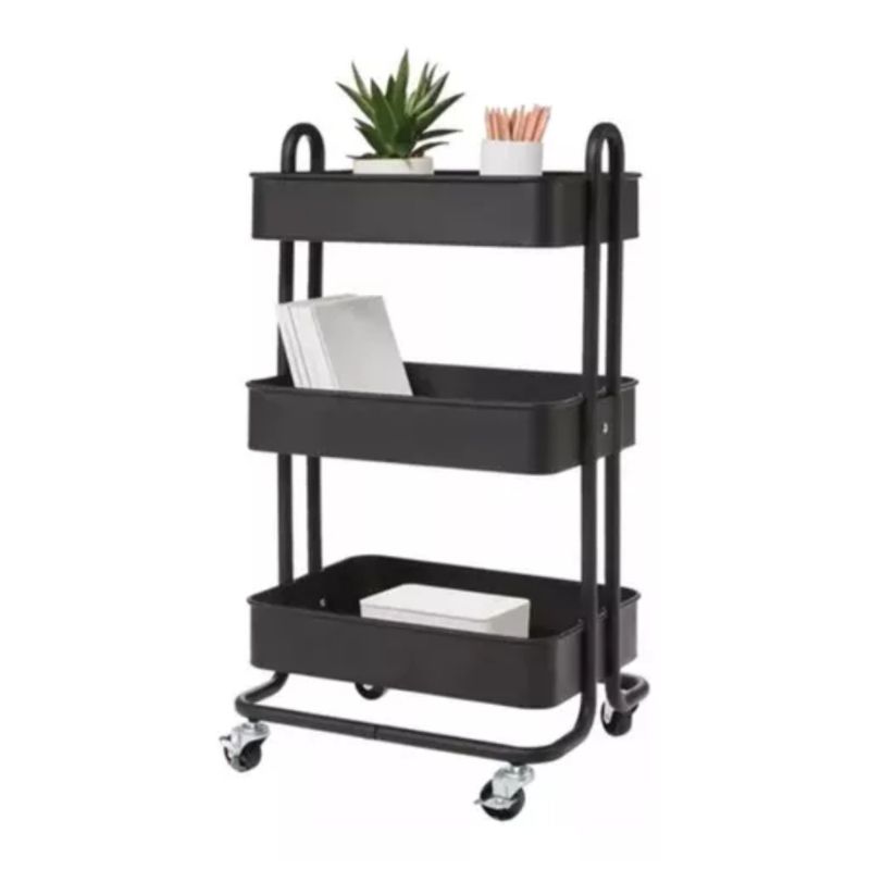 GENERICO - Carrito Organizador Multifuncional Para Cocina Baño Y Hogar Negro