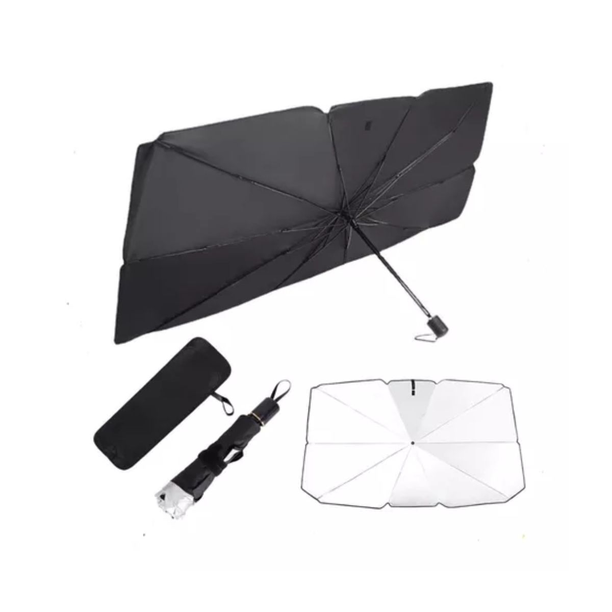 GENERICO - Quitasol Tipo Sombrilla Para Auto Parasol Retractil Parabria