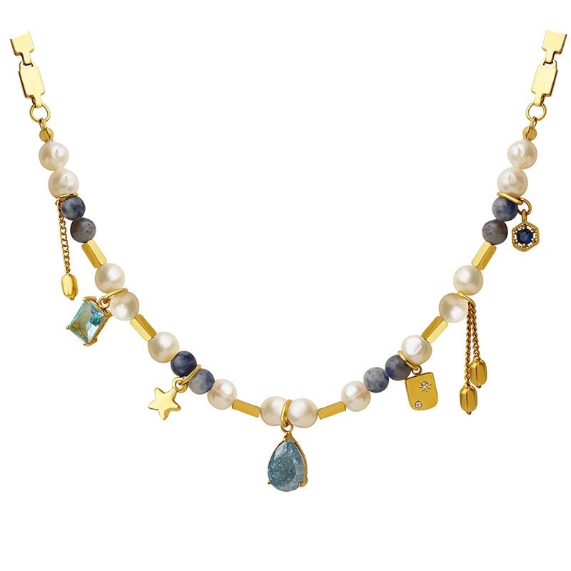 LUX JOYAS - Collar Baño Oro 18k Perla Galaxia