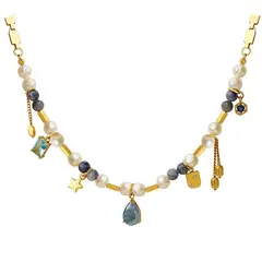LUX JOYAS - Collar Baño Oro 18k Perla Galaxia