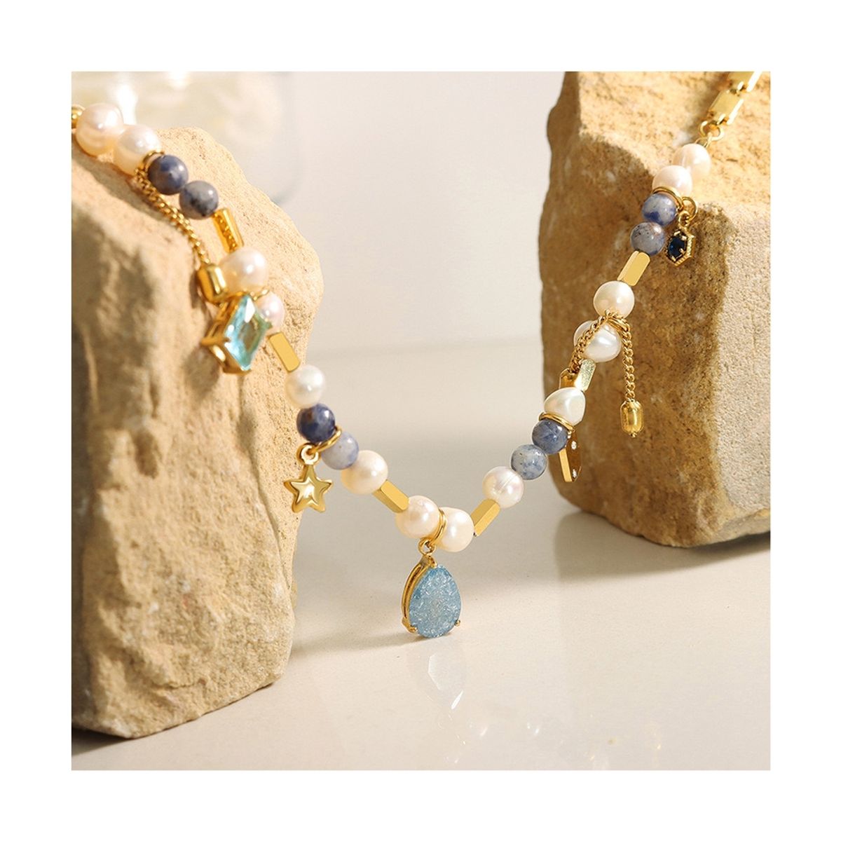 LUX JOYAS - Collar Baño Oro 18k Perlas Galaxia