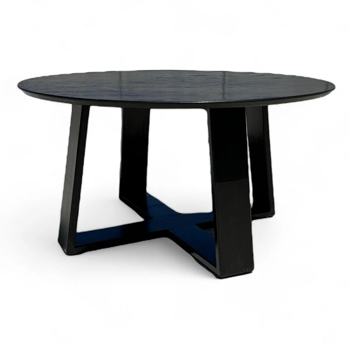 TAIKKEE - MESA DE CENTRO RUSTICA REDONDA COLOR NEGRO MATE