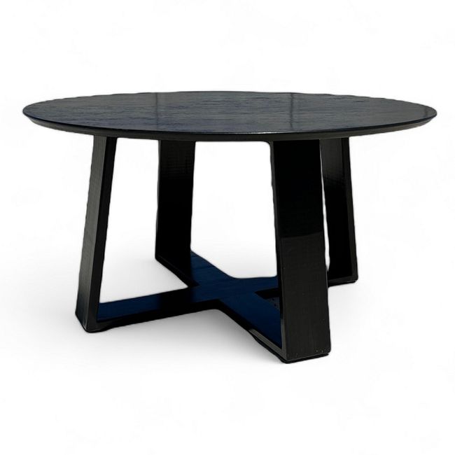 TAIKKEE - MESA DE CENTRO RUSTICA REDONDA COLOR NEGRO MATE