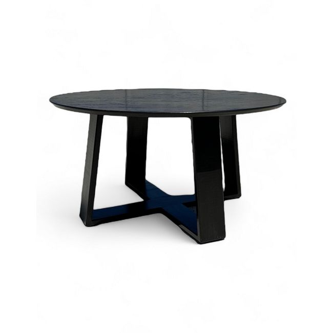 TAIKKEE - MESA DE CENTRO RUSTICA REDONDA COLOR NEGRO MATE