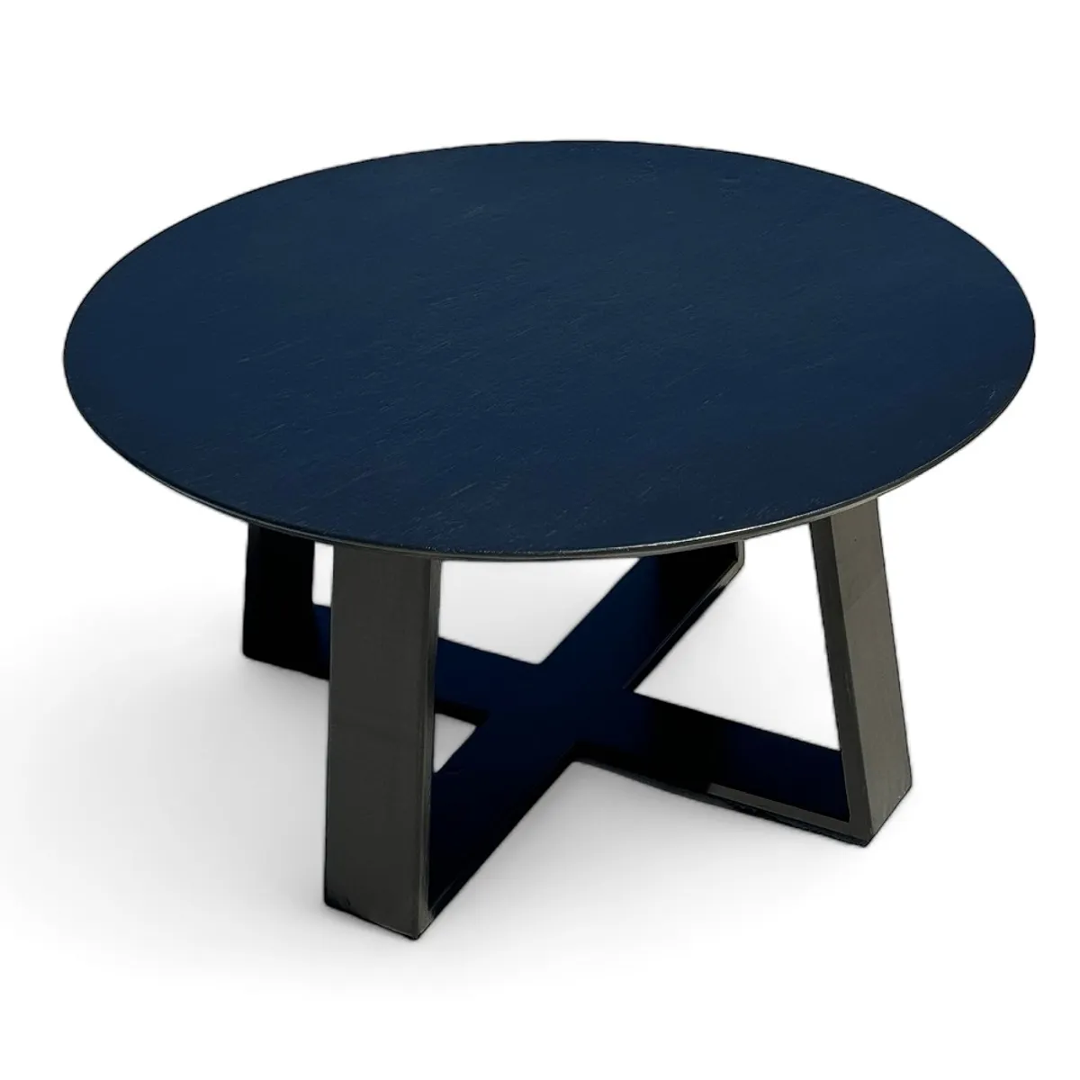 TAIKKEE - MESA DE CENTRO RUSTICA REDONDA COLOR NEGRO MATE