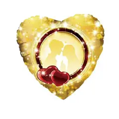 GENERICO - Globo Latex Color Dorado San Valentin 45X45 Cm