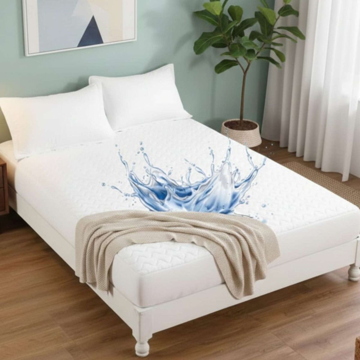 GENERICO - Cubrecolchón Impermeable 1 Plaza Ultra Resistente y Respirable