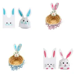 SM - Pack de 5 Bolsa De Conejo De Pascua + 2 Canasto De Conejo