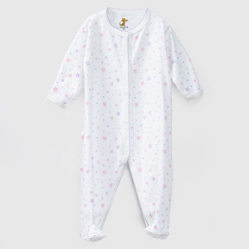 COYOTE KIDS - Enterito blanco estrellas algodón peruano - Blanco