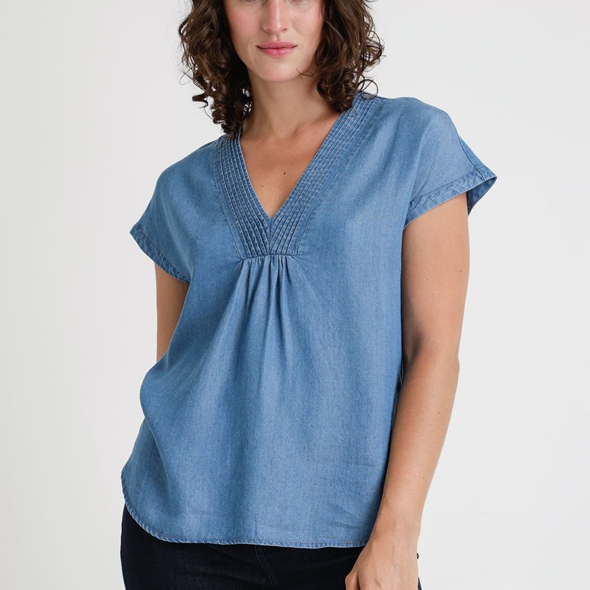 CANADIENNE - Blusa De Mujer Modelo Anse Color Celeste Canadienne