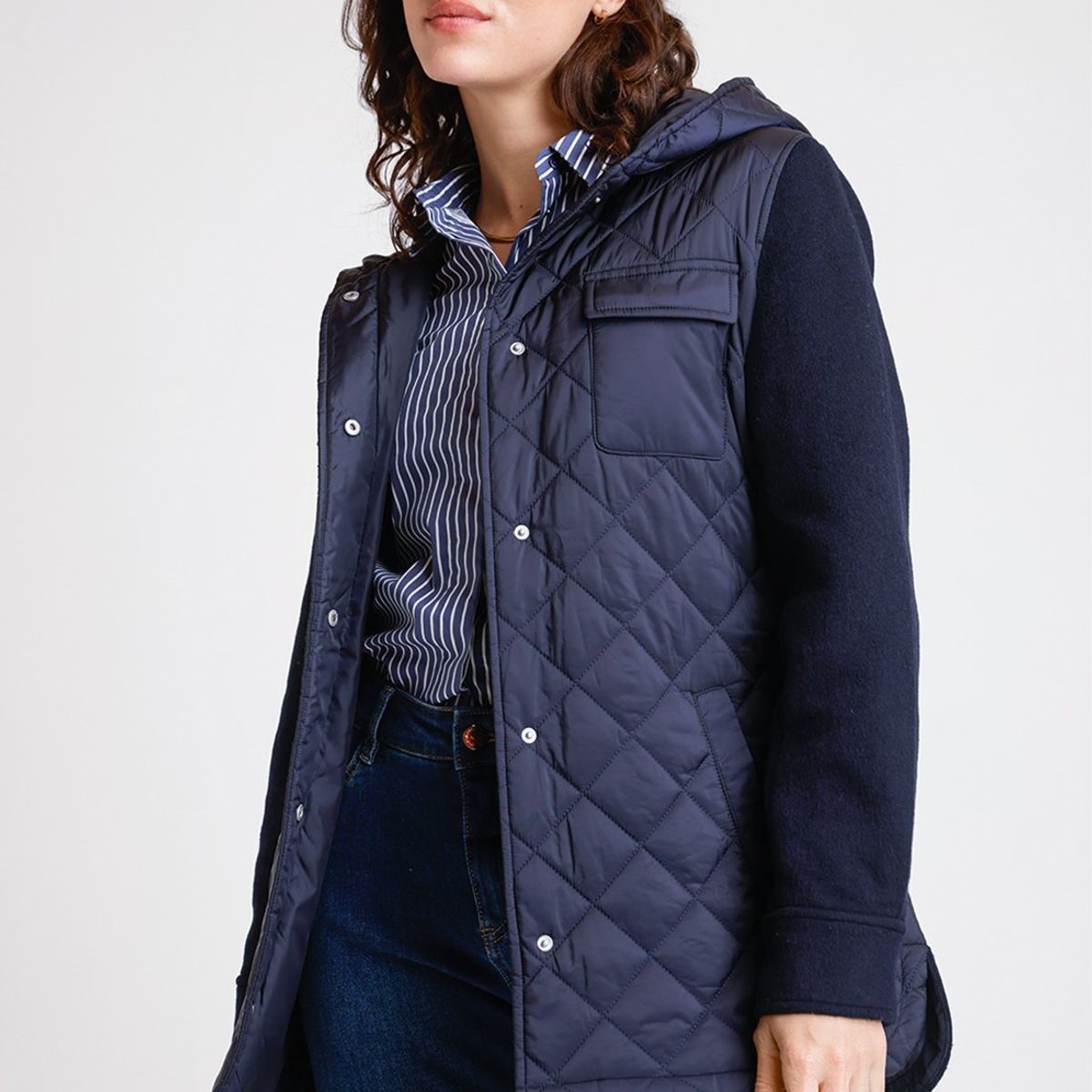 CANADIENNE - Parka De Mujer Modelo Lana Color Marino Canadienne