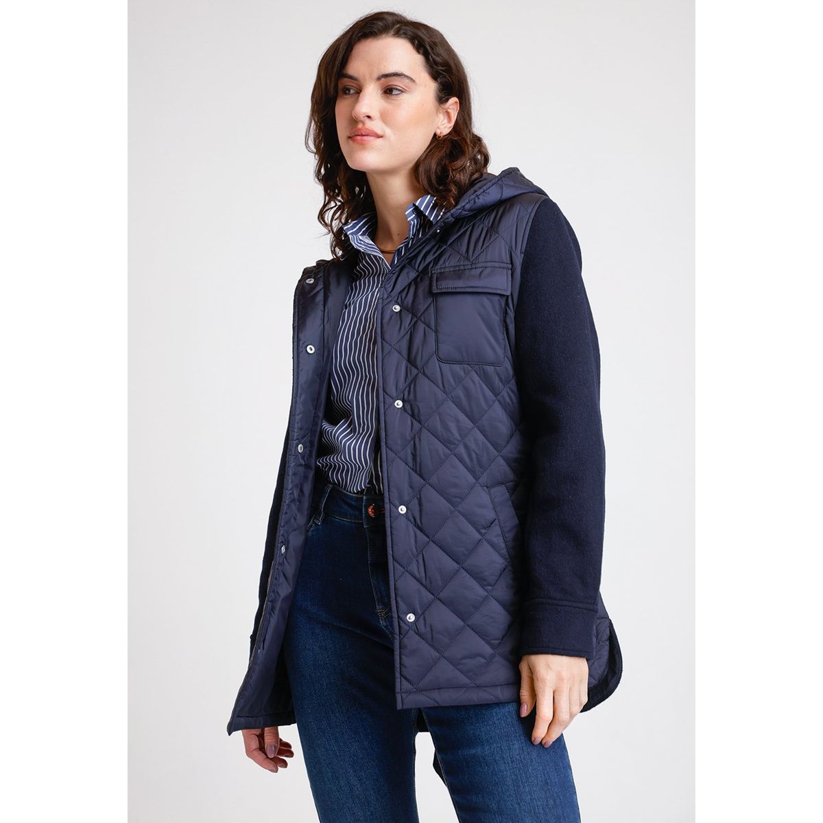 CANADIENNE - Parka De Mujer Modelo Lana Color Marino Canadienne