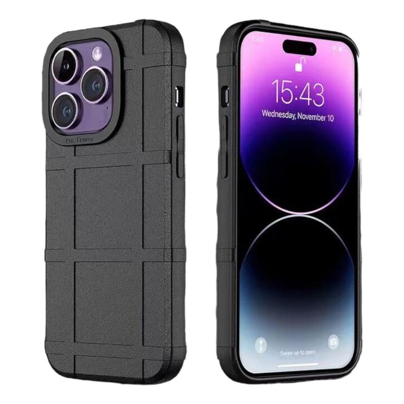GENERICO - Carcasa Escudo Tpu Para iPhone 15 + Lamina Vidrio - Negro - Negro - Negro - Negro