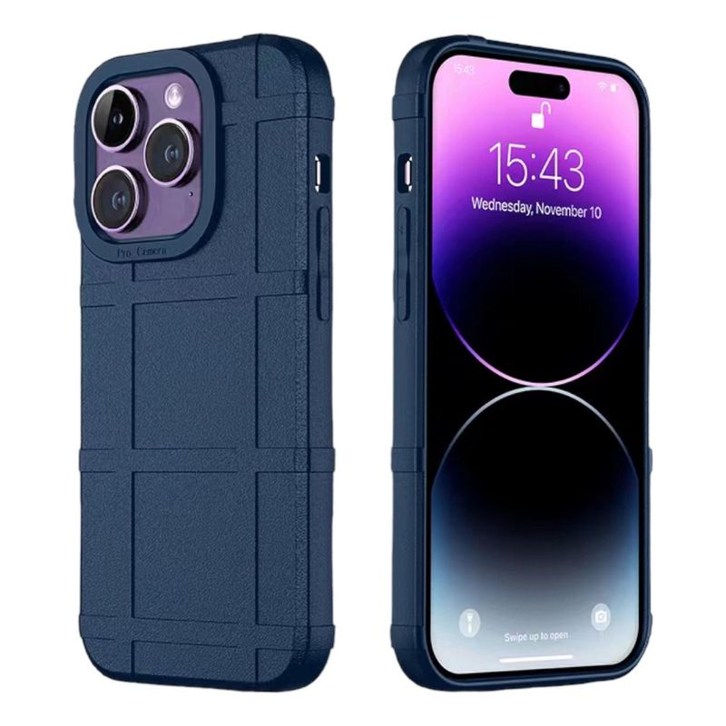 GENERICO - Carcasa Escudo Tpu Para iPhone 15 + Lamina Vidrio - Negro - Negro - Negro - Azul